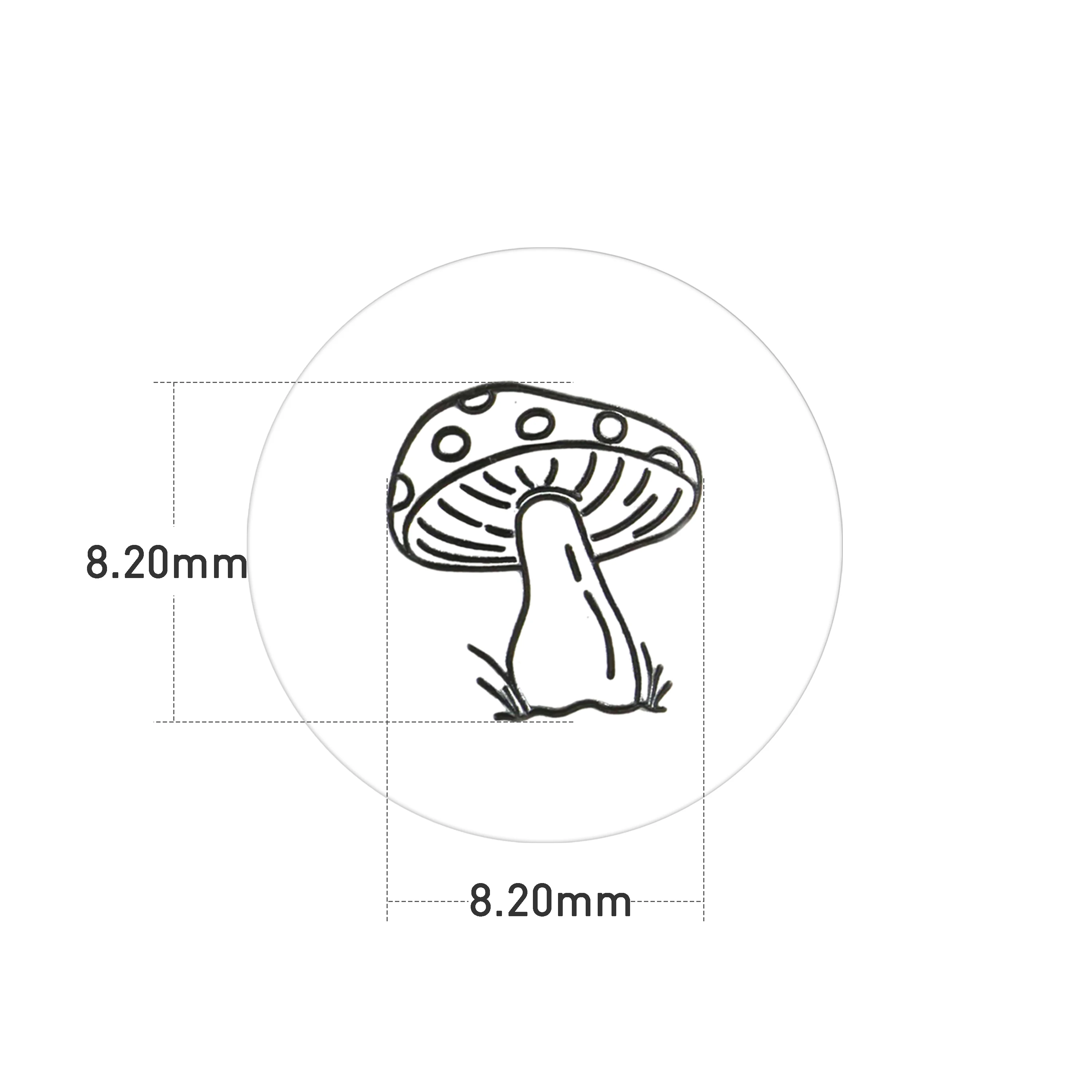 Metal Stamping Jewelry Making Supplies Mushroom with Dots Metal Design Stamp for Metal, Jewelry  (8mm)