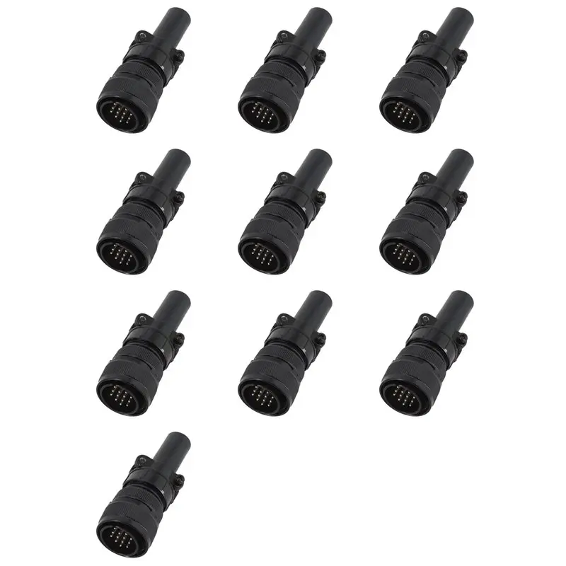 【EFFICIENT 】10X Welding Tool 14 Pin Aviation Socket Connector Male Plug For Miller Welder Welding Tool Welder Accessories Black