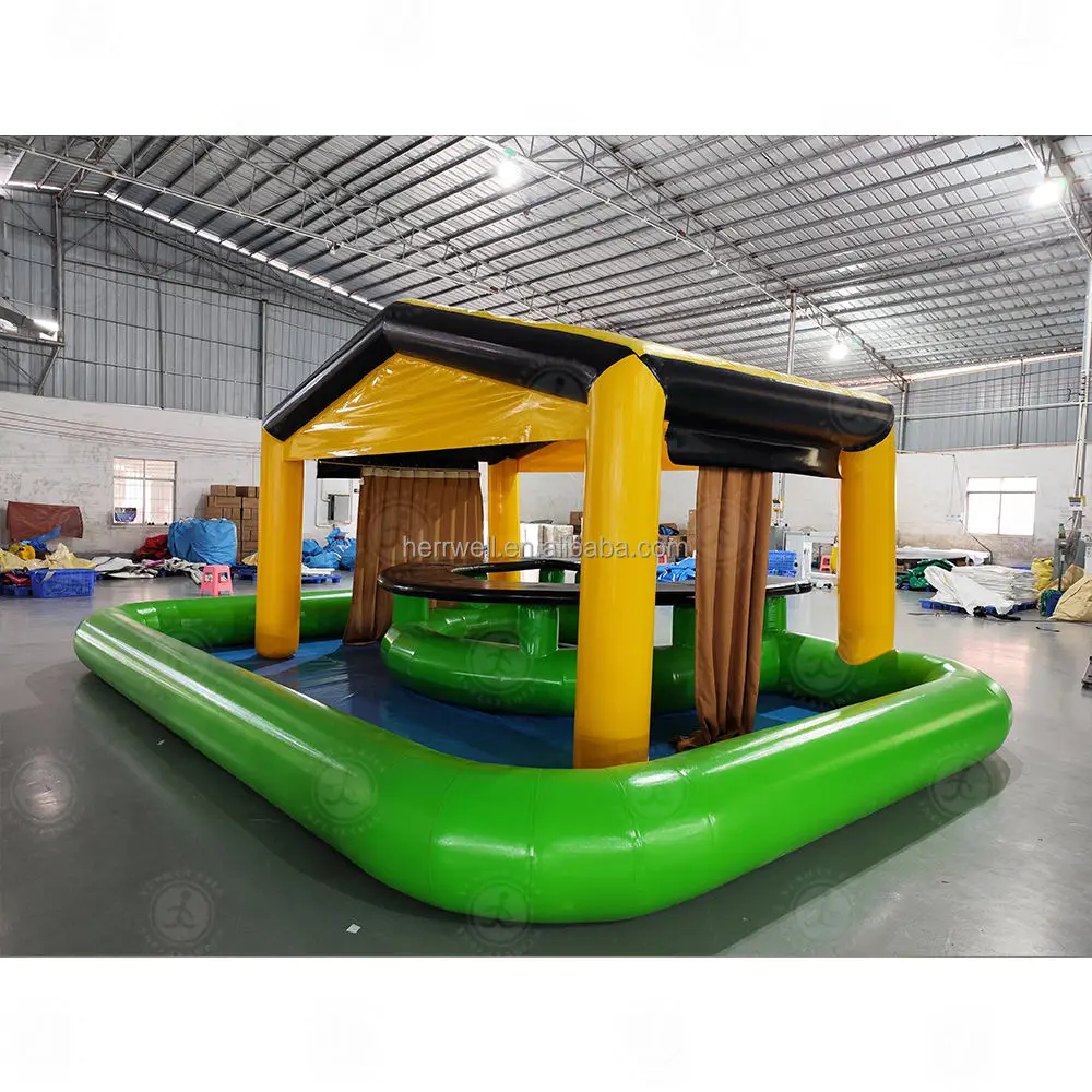 Inflatable Pool Bar for Adults Inflatable Floating Pool Bar with Swimming Pool for Backyard Party Spot