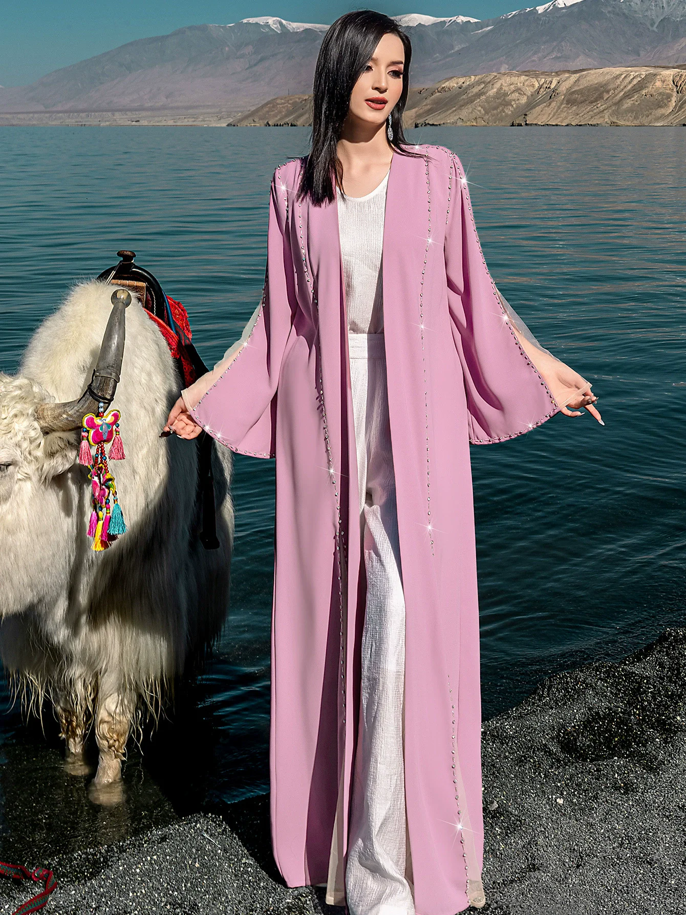 

Ramadan Muslim luxury fashion women's clothing Middle East Dubai temperament cardigan robe Abaya Dubai Saudi Arabia long skirt