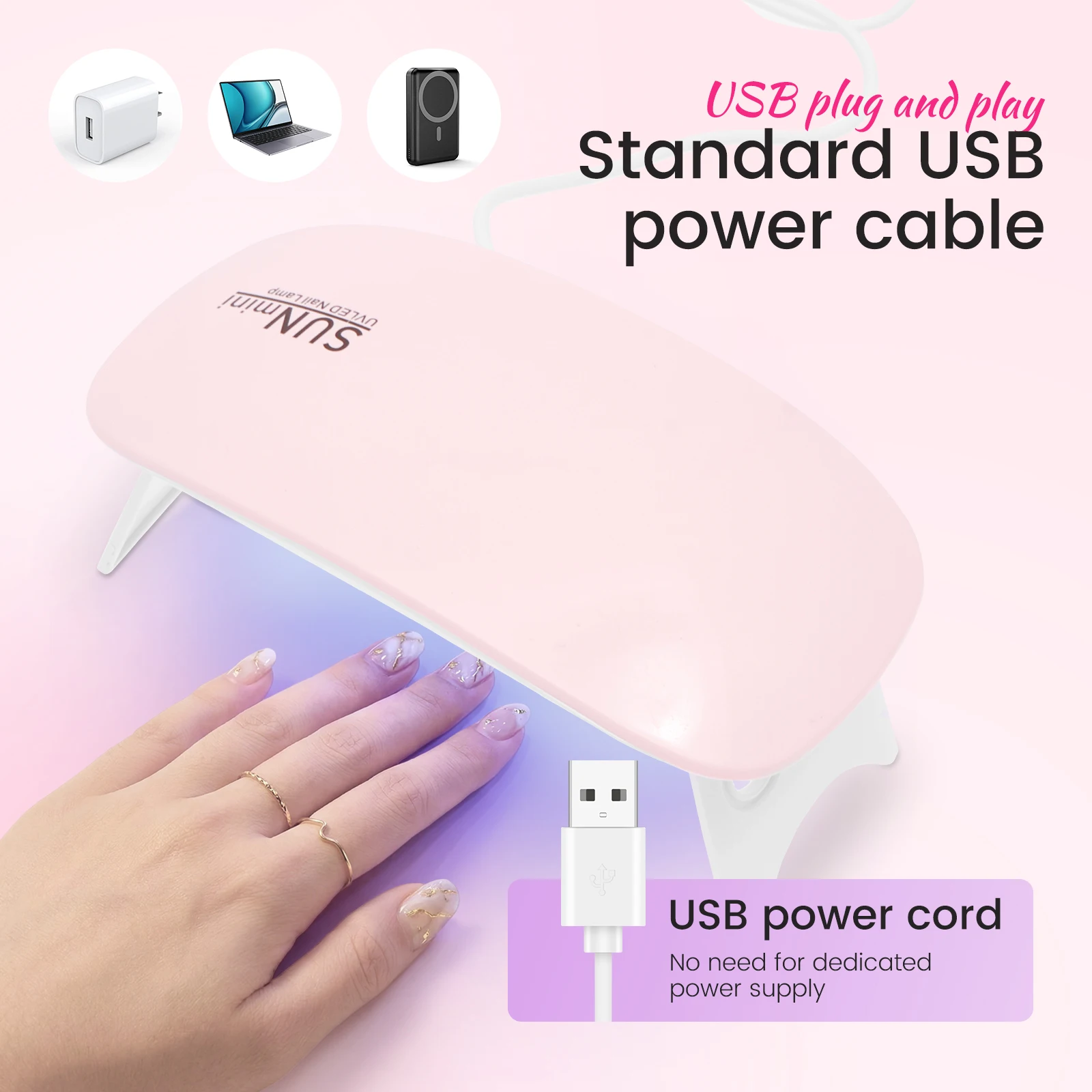 UV Nail Polish Lamp Nail Dryer Desk Drying Nail Lamp Tool Gel Polish Curing Light LED Light Home DIY Nail Art Tools Accessories view 3