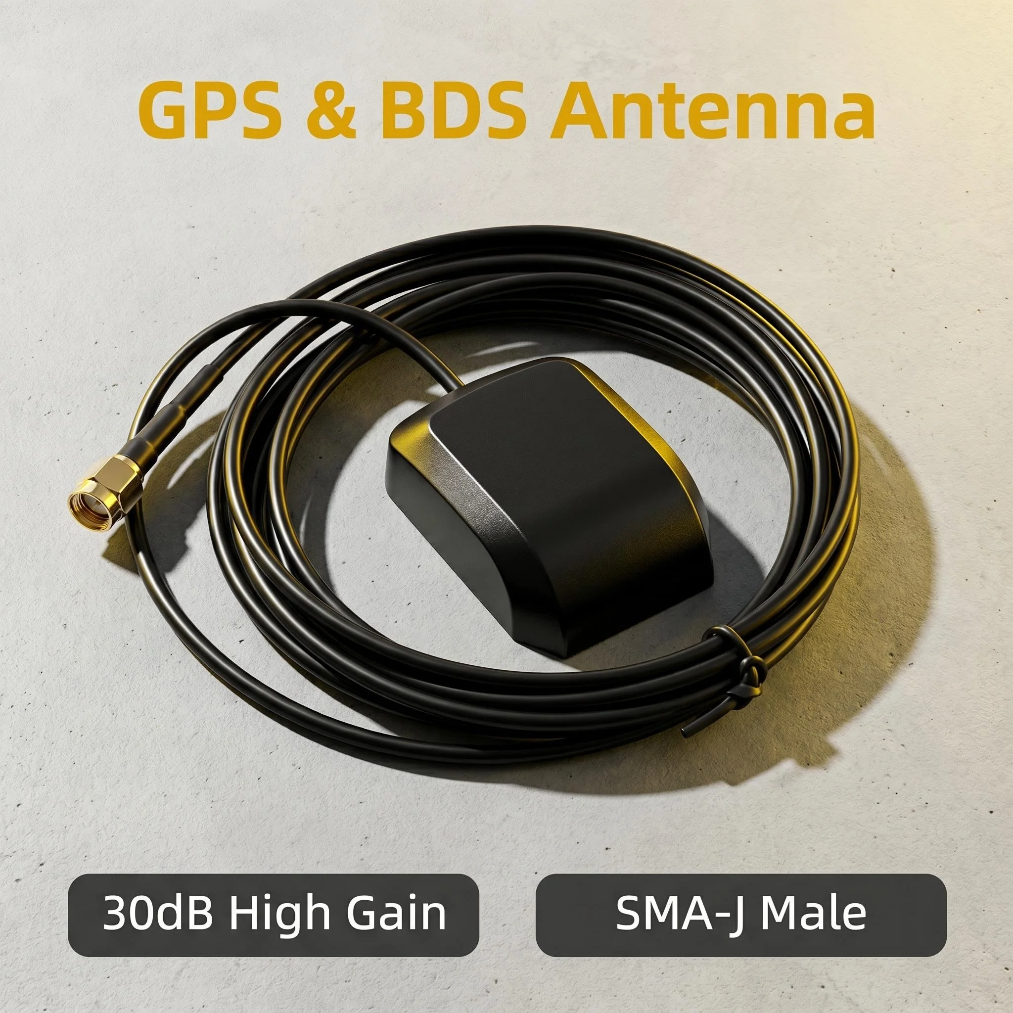GPS/BDS Antenna, Beidou‑GPS Satellite Positioning Active Ceramic Antenna for Vehicle Navigation & Positioning, SMA Connector
