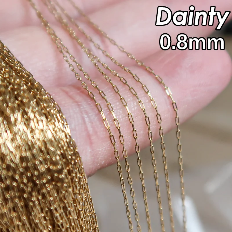 

30 Feet 0.8mm Dainty Chain Stainless Steel, Beading Chains Gold Plated for DIY Jewelry Making