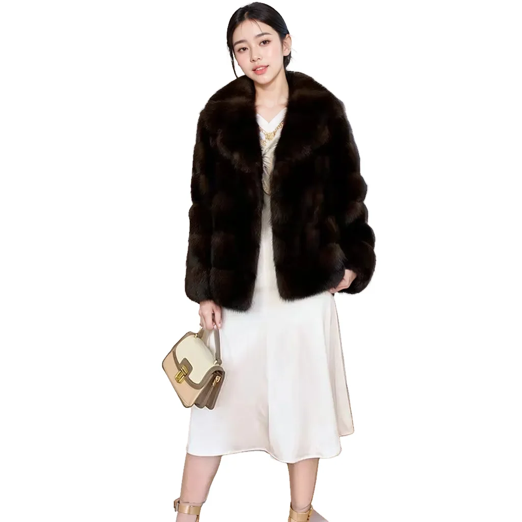 

Women's dress Winter sweater Fur coat coat Sable star suit collar imitation fur coat women in winter light luxury