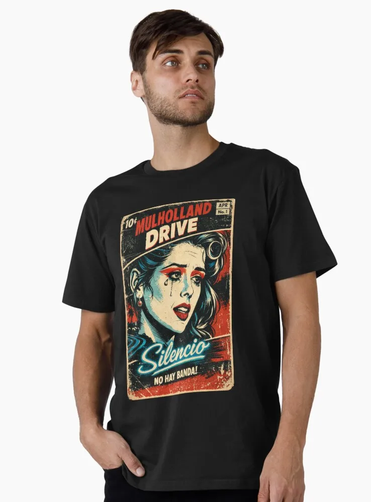 

No Hay Banda 0327 Horror movie Mulholland Drive Gift t shirt Retro David Lynch film graphic clothing 100% cottonLarge size Tops