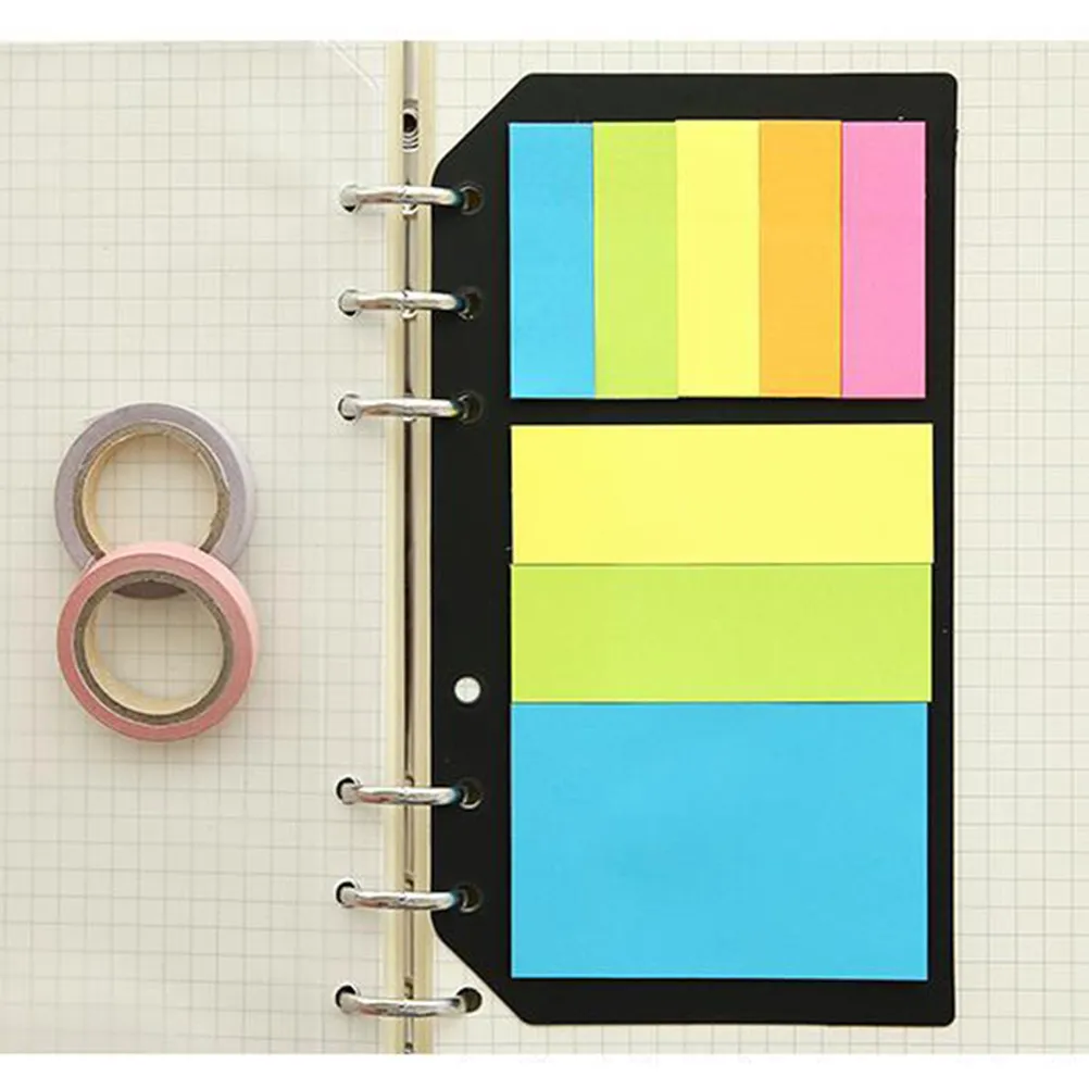 Fluorescent Self-Adhesive Loose-Leaf Stickers Bookmark Labels Indexing Tabs Note Pads Classified File Markers Opaque Reusable