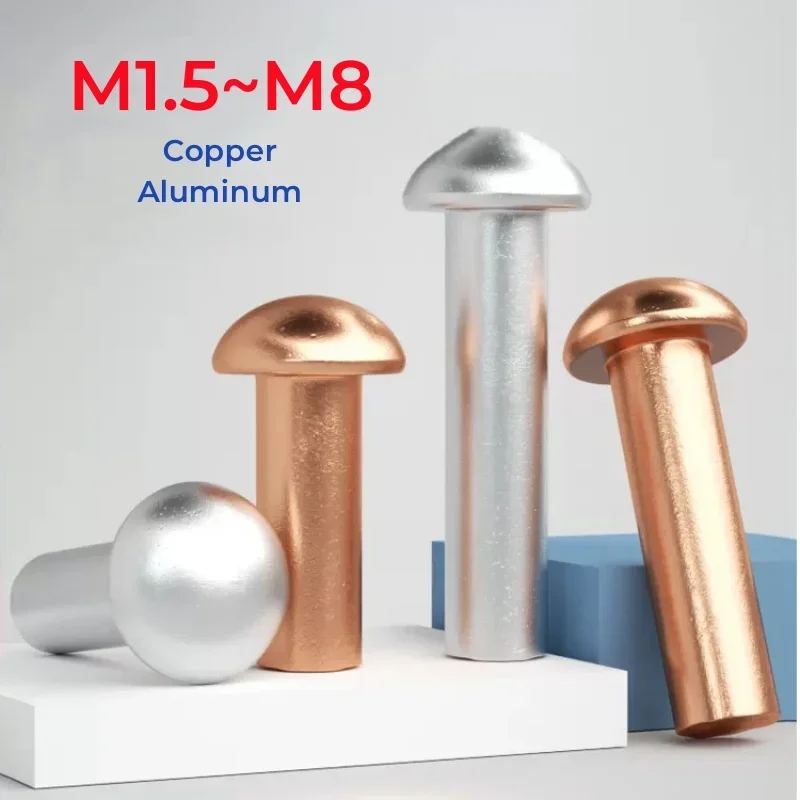 

M1.5 M2 M2.5 M3 M4 M5 M6 M8 Copper Aluminum Solid Half Round Cap Rivet Button Cap Rivets
