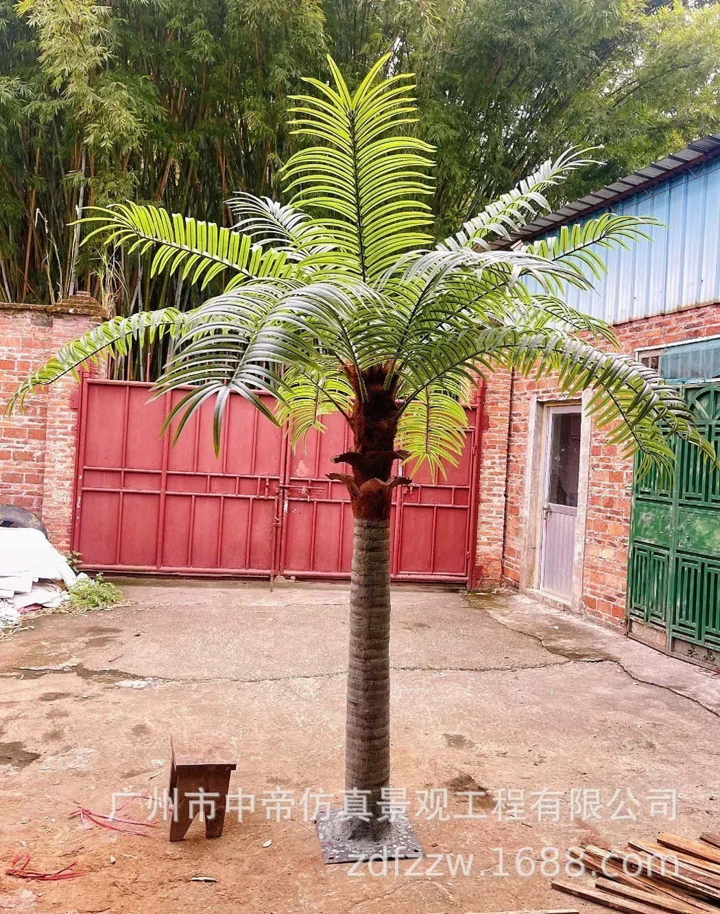 Simulated coconut tree fake coconut, outdoor fiberglass large king coconut greening big tree outdoor date palm, scenic tree