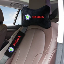 Car Seat Belts Shoulder Protection Car Soft Headrest Cushion Neck Pillow fit for skoda octavia fabia rapid yeti Kodiaq superb