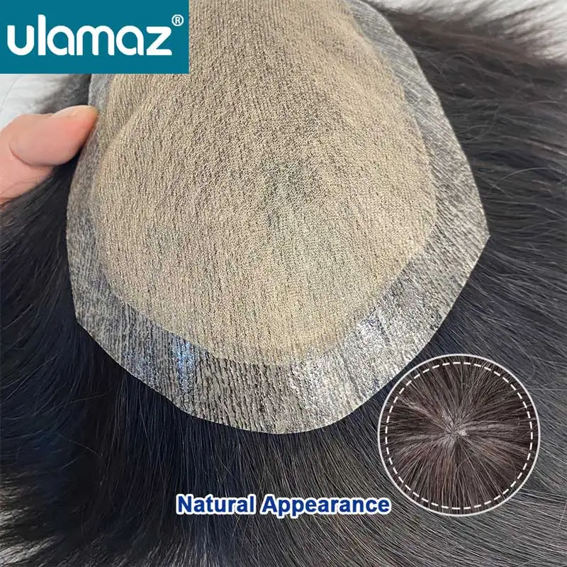 Toupee Hair Men Injected Microskin Male Hair Prosthesis 100% Density Human Hair Men's Wig Natural Hair System For Men Brazil