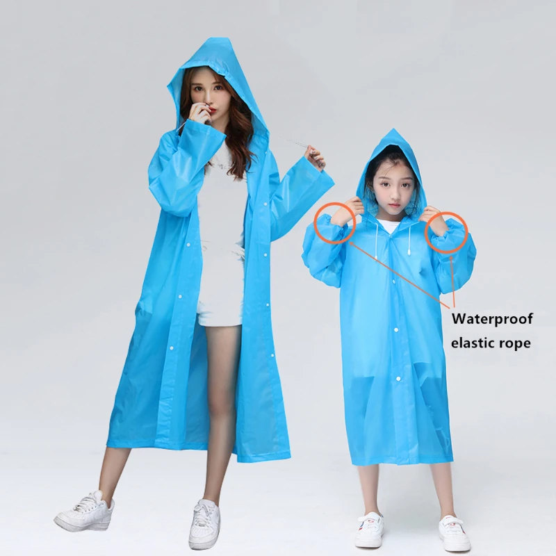 Chubasquero para adultos, impermeable grueso, para niños, Chubasquero de EVA, traje transparente, chubasqueros, ropa impermeable para recorrido