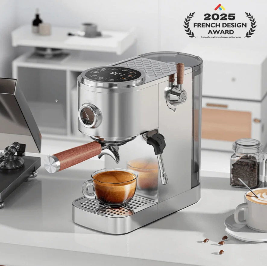 2100W Semi-Automatic Coffee Maker-Cold/Hot Brew with 95°C Brewing, 135°C Steam, 58mm Ground Coffee, 20Bar Pump Pressure, Steam-A