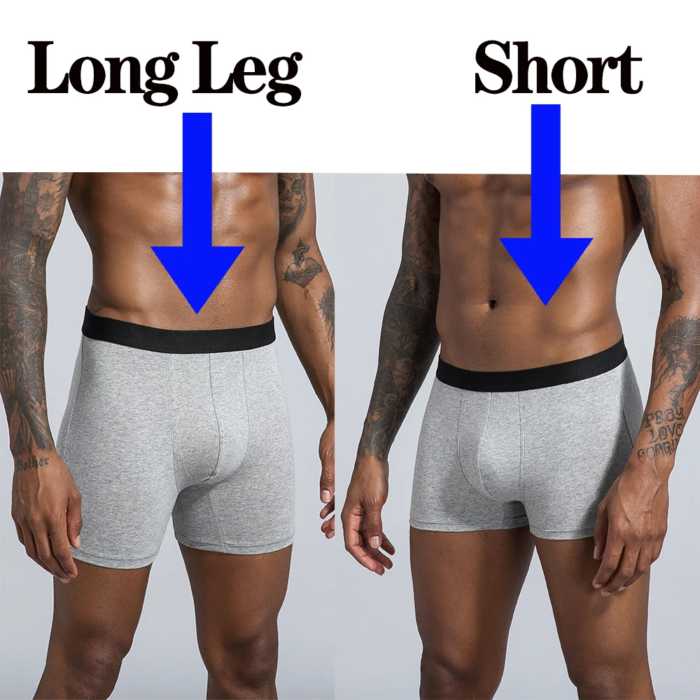 Long Cotton Men's Boxer Shorts Briefs Boxers Man Sport Underwear Loose Underpants Men Sexy Lingerie Plus Size Breathable Panties