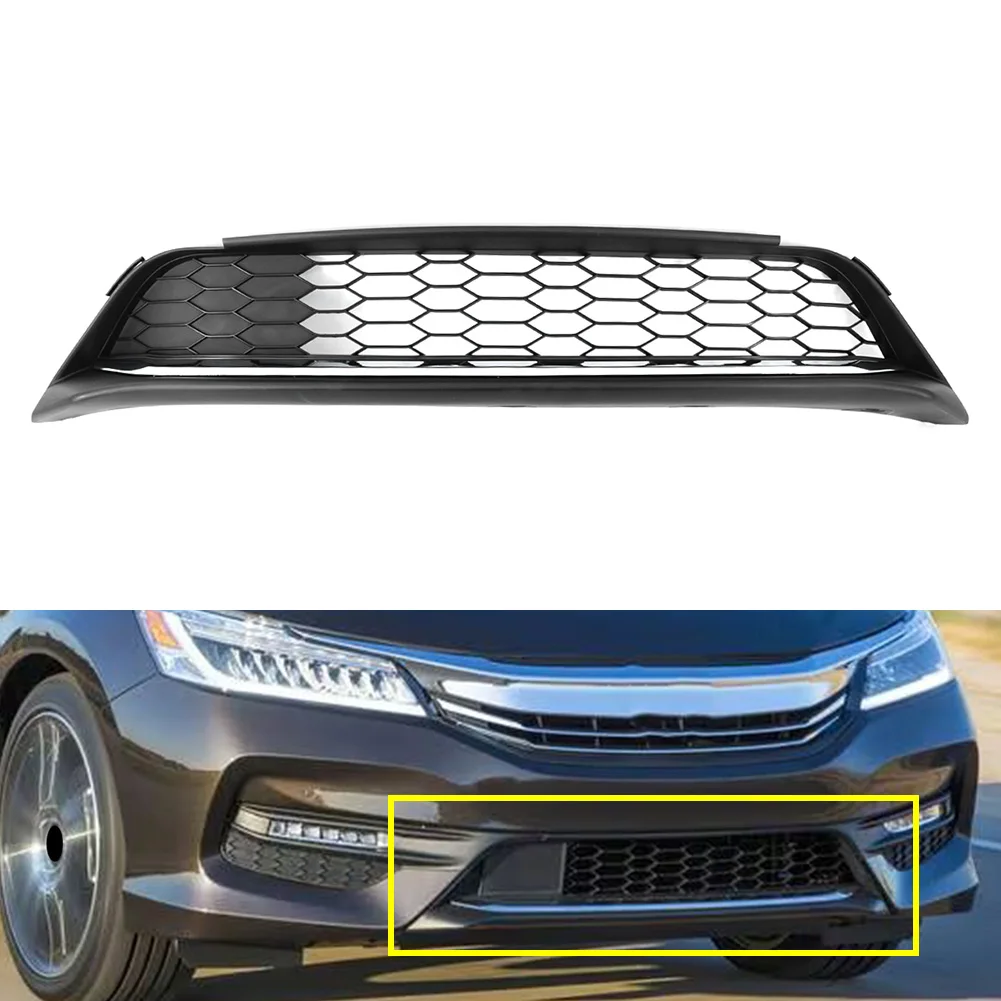 Car Front Bumper Lower Grille Black + Chrome ABS Plastic For Honda Accord 2016-2017 HO1036126 71152T2FA50