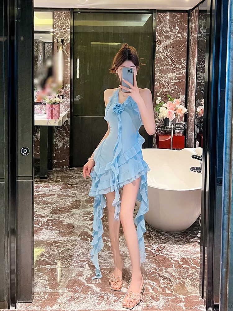 

Sexy Bal Pure Desire Svel Hanging Ne Dr Uneven Chiffon Dr Women Summer High Waist Midi Skirt Zipper Closure