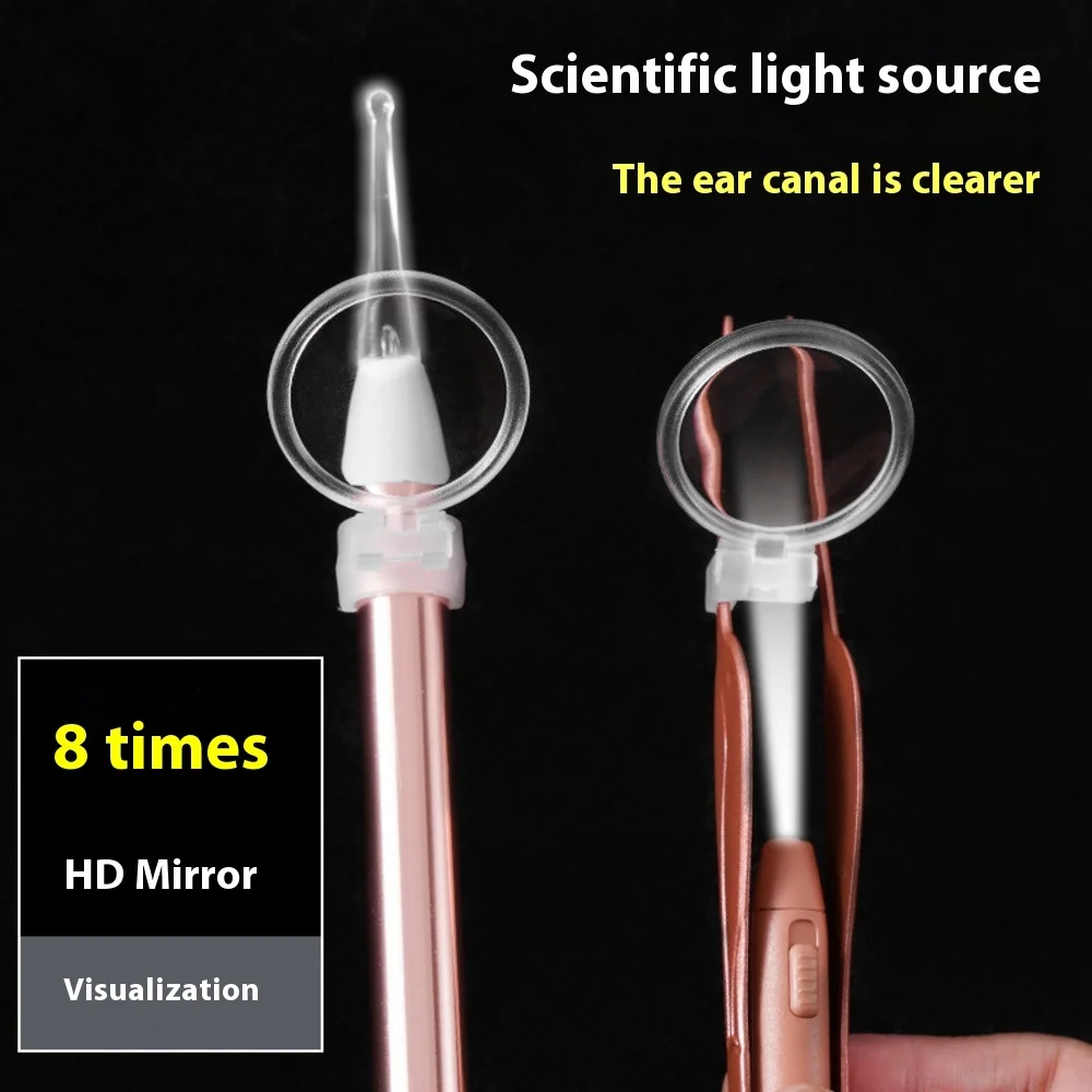 LED Lighted Ear Pick Set for Kids Visual Ear Wax Cleaner Tool with Soft Tips Non Rechargeable Ear Spoon Tweezers Kit