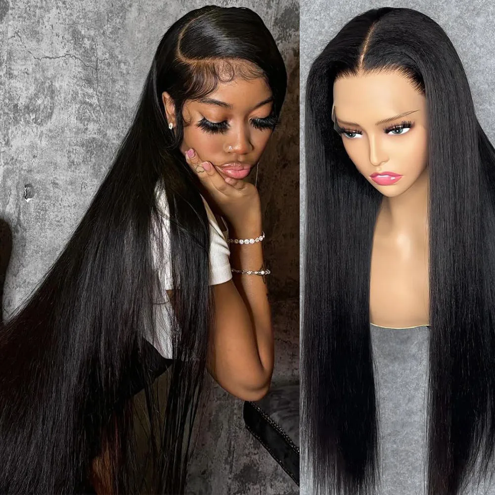 

13x6 13x4 Bone Straight Hd Transparent Lace Front Human Hair Wig For Women Pre Plucked With Baby Hair 250 Density Lace Front Wig