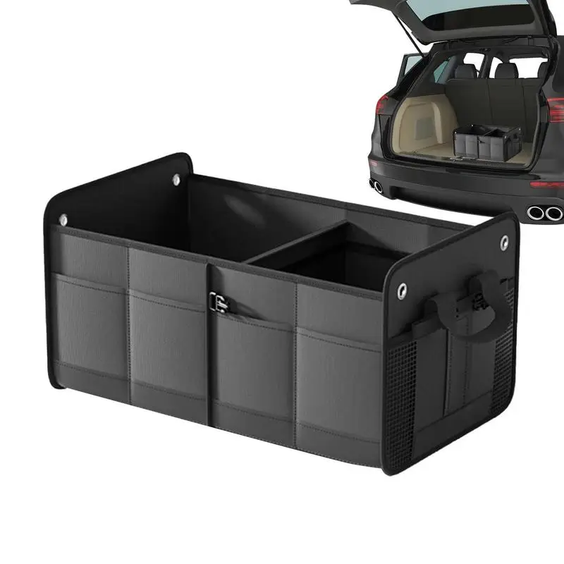 

Car Trunk Storage Bag Auto Trunk Organizer Box Vehicle 60L Collapsble Multi Compartment SUV Trunk Organizer Stowing Tidying Box