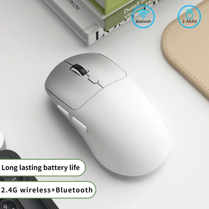 Rato sem fios Bluetooth com dois modos de utilização, design ergonómico para jogos e trabalho no escritório, disponível em 4 cores.