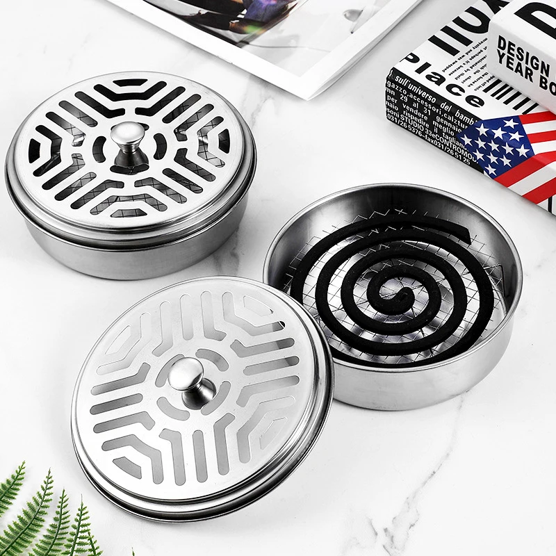 Portable Mosquito Coils Holder Large Hotel Metal Repellent Rack With Cover Mosquito Coil Tray Summer Anti-mosquito Home Supplie