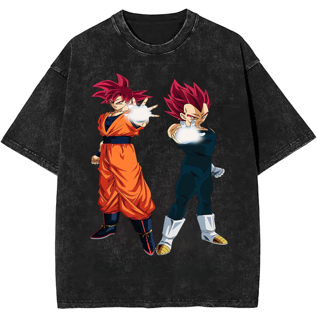 

Oversize Vintage Washed Dragon Ball T Shirt with Goku and Gohan Anime Print Streetwear Casual Daily Wear Y2k Retro 2026 Summer