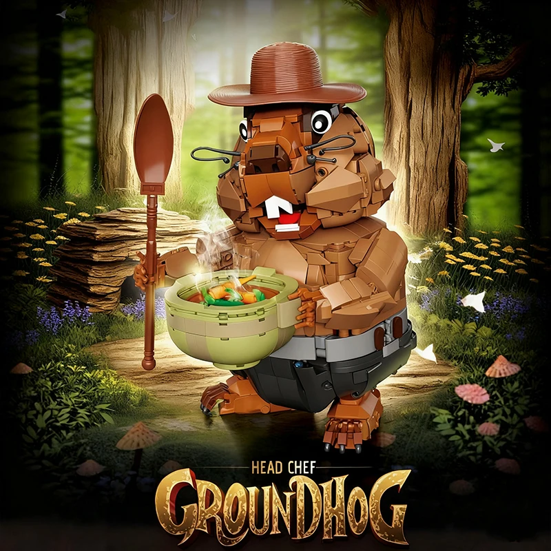 

1464 шт., комплект строительных блоков для творчества, бабака, животных, MOC, образовательные игрушки STEM, кирпичи для детей с шеф-повара, обучающие подарки для детей