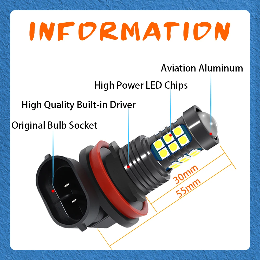 جديد 2 قطعة LED مصباح سيارة الجبهة الضباب ديكور الإضاءة اكسسوارات لهوندا أكورد 2006 2007 2008 2009 2010 2011 2012 2013 2014 2015
