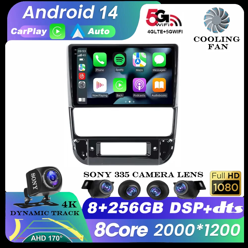 Autoradio Android 14 pour KIT 406 1995-2005, Carplay, Limitation existent, Lecteur Vidéo Stéréo, 4G, WIFI, Navigation GPS, Caméra 360