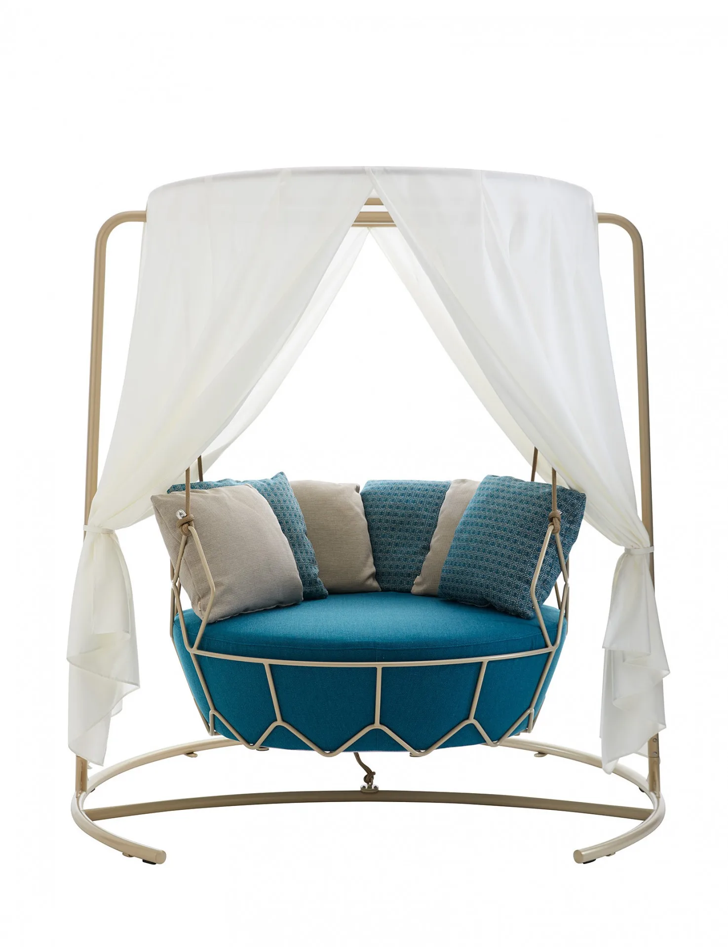Modern Design Royal Blue Cushion Patio Hanging Swing Chair with Stand  Garden Outdoor Furniture view 4