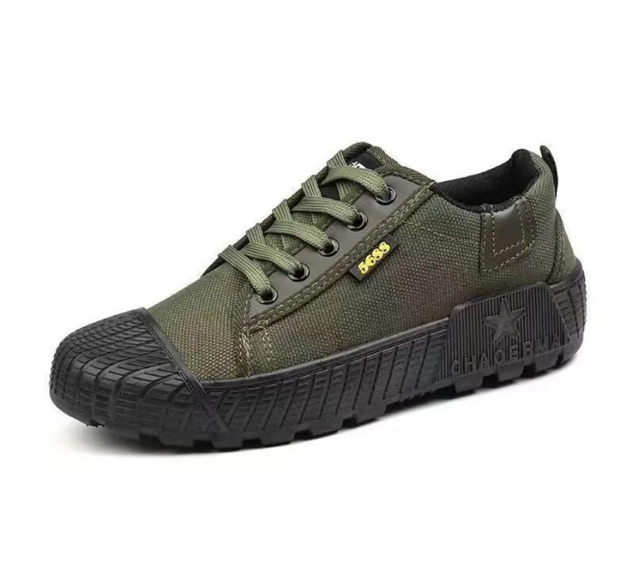 Men Outdoor Tactical Low-Top Flat Casual Sports Shoes Protective Training Work Canvas Sneakers Loafers