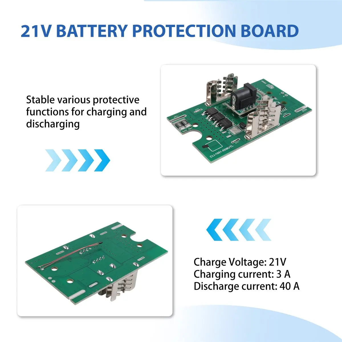 ABQX 5S 21V 40A Li- Lithium Battery Pack Charging Protection Board Charger Protection Board for
