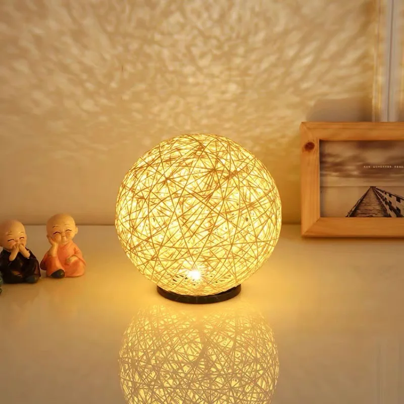 التحكم عن بعد الجدول مصباح أباجورة جو الكرمة بال صغيرة ليلة مصباح غرفة نوم النوم ضوء المكونات في ضوء القمر النجوم Pr #6