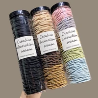 100pcs/lot Hair Bands Scrunchie Solid Color Elastic Rubber Band Hair Band Tie Headband Hair Accessories for Ponytail Hairbands 2