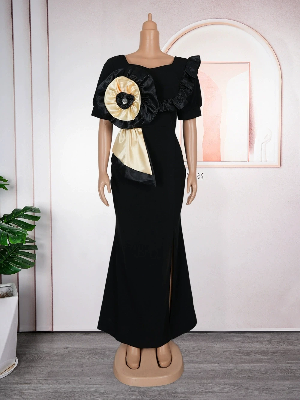 فساتين حفلات الزفاف الأفريقية للنساء الخريف أفريقيا أنيقة طويلة الأكمام الوردي مساء الجلباب الطويل العباءات الأفريقية الملابس الأفريقية