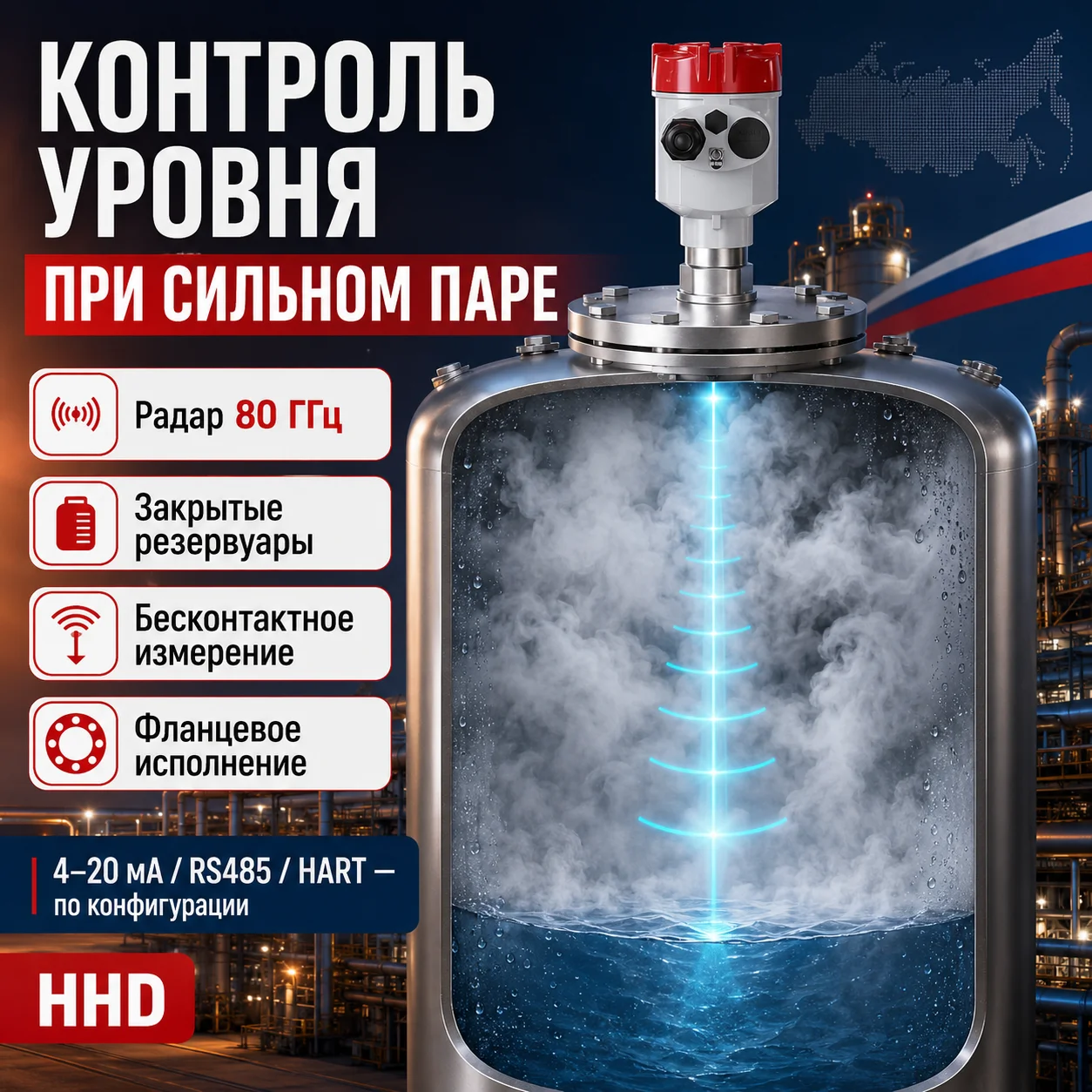 80GHz radar level Sensor meter Radar Level Transmitter gauge Non Contact contactless 4-20mA RS485 Modbus for tank level controll