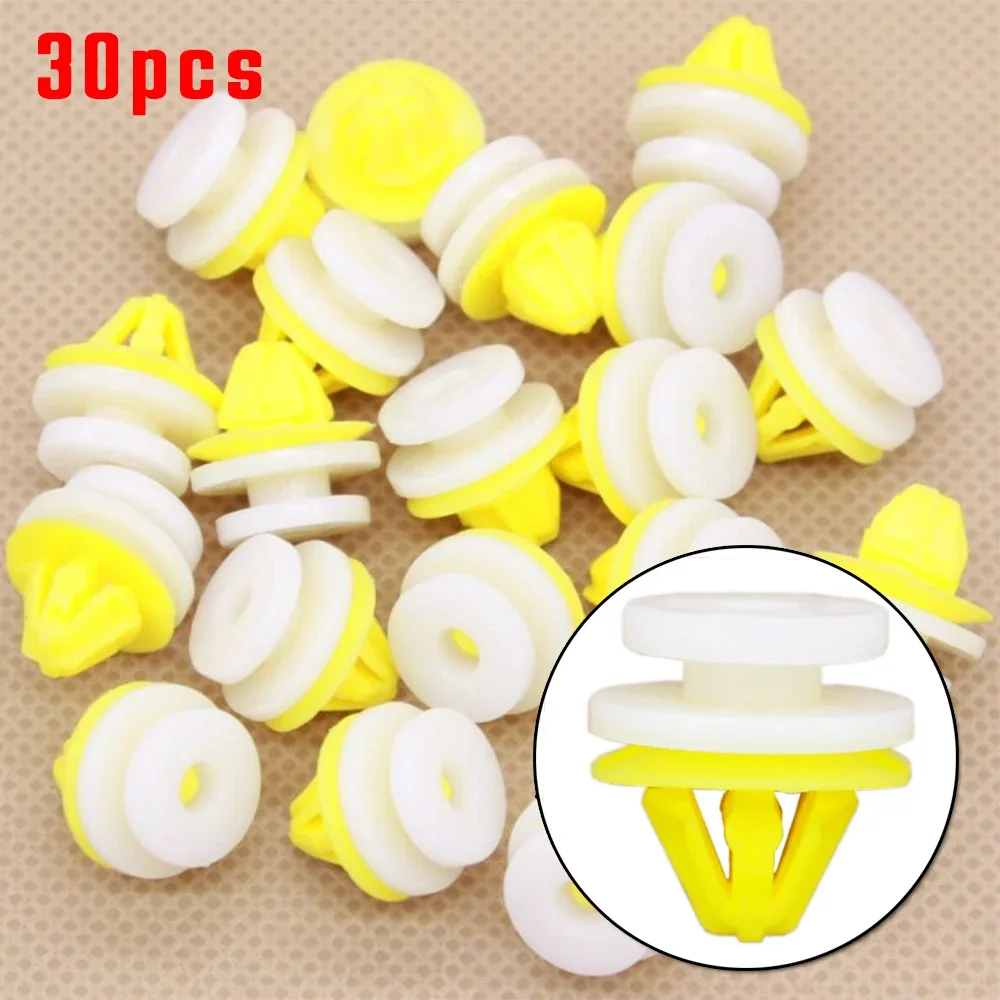 30 Retainer Fastener Clips For Land Rover LR2 Door Cladding Compatible With Model Years 2008 2015 Nylon Material