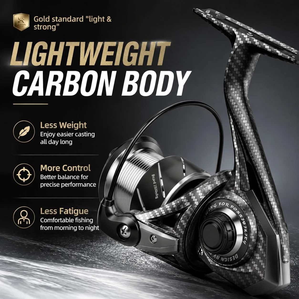 HASIDA AULA Air Spinning Reel Long Casting General-purpose Lure Reel Shallow Spool Carbon Fiber Ultra-light Micro 4Kg Drag Power view 4
