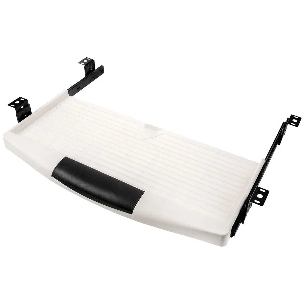 1Set Under Desk Keyboard Tray Sliding Drawer Keyboard Holder Large Bearing Capacity Quiet Use Easy Installation Ergonomic Typing