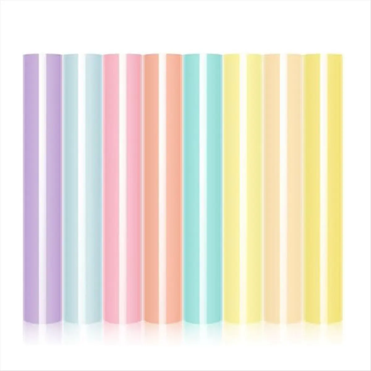 A74U Pastel Iron-On Vinyl Bohemian Heat Transfer Vinyl Set, 8 Pastel HTVs for T-Shirts, Apparel, Easy to Cut & Weed