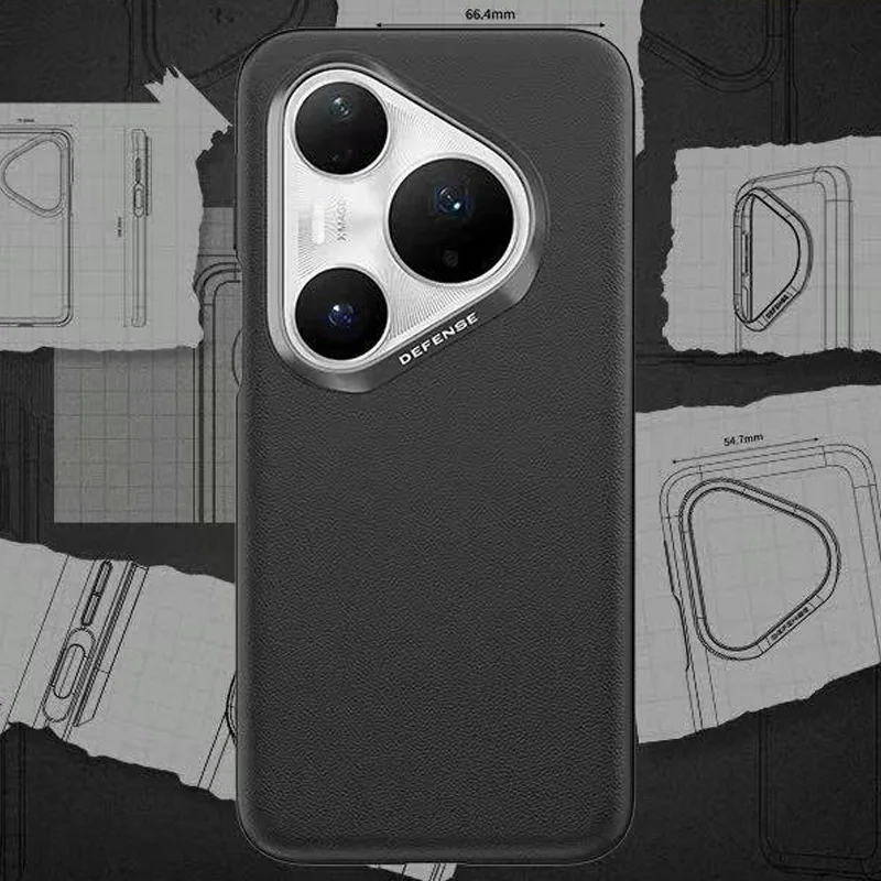 DEFENSE Leather Case For Huawei Pura 80 Ultra Anti-fall Back Cover Shell