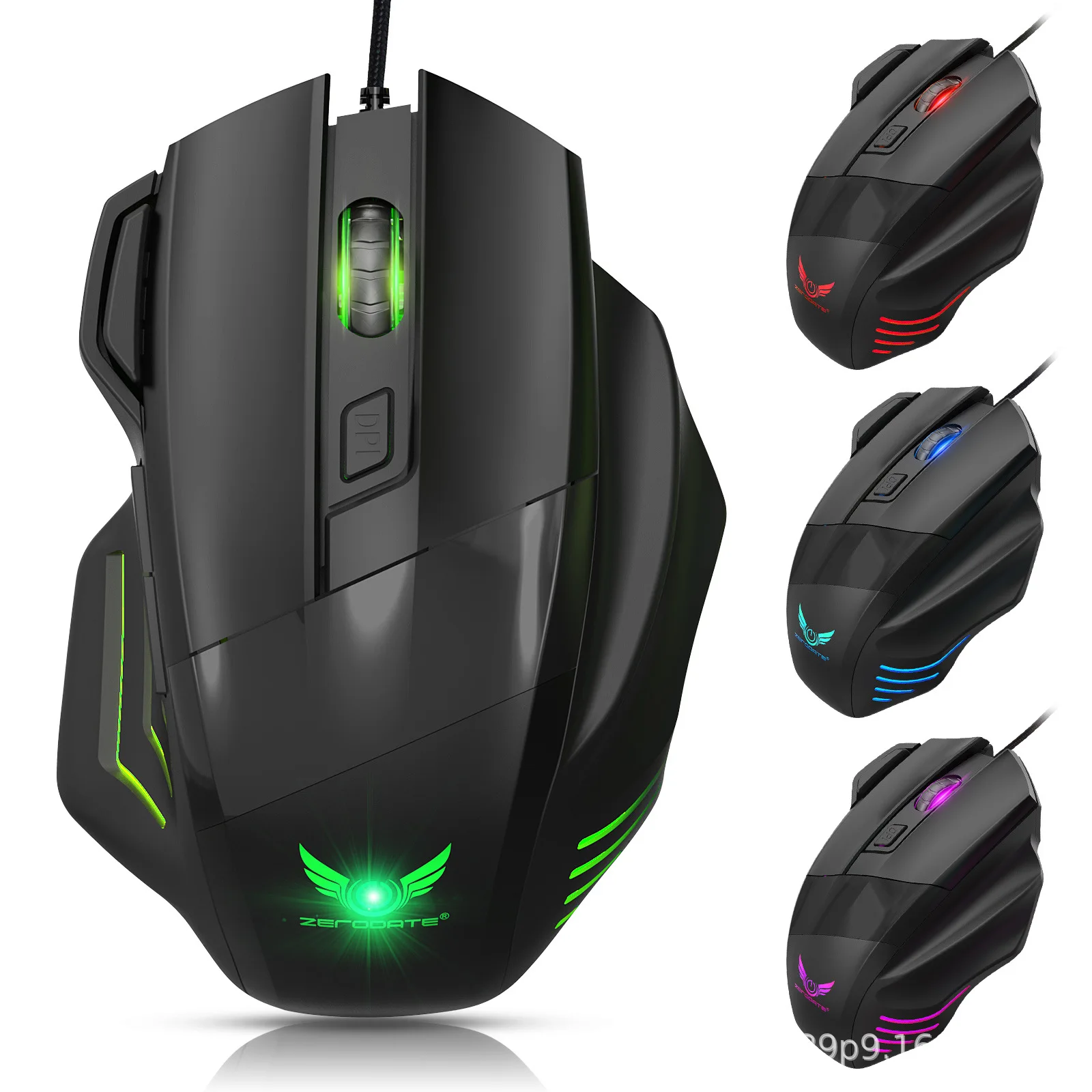Souris mécanique de jeu G200, 7 touches, lampe respiratoire colorée, ordinateur de bureau, ordinateur portable, e-sports, offre spéciale