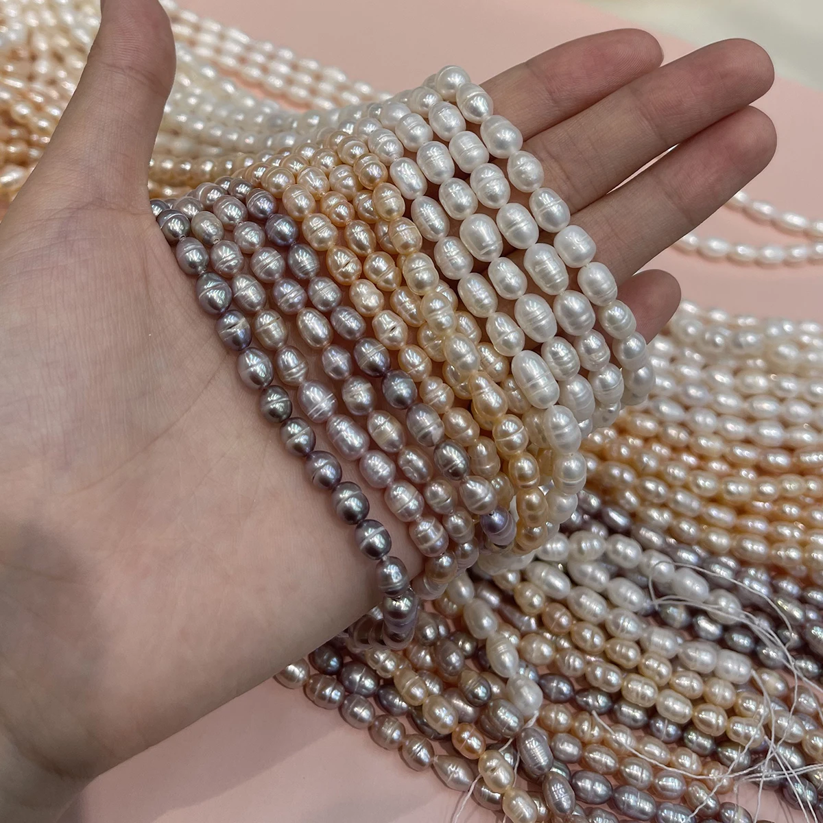 5‑6mm Natural Freshwater Rice - đánh giá và giá Natural Freshwater Pearl Strand Loose Beads