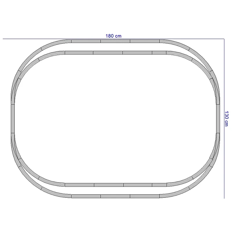 Set di binari per modello di treno PIKO HO tipo 1/87 con molte opzioni, dimensioni come mostrato nell'immagine, la scelta migliore per i principianti