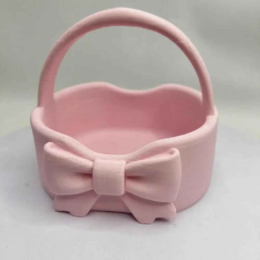 Portable Lipstick Holder Feminine Room Decoration 3d Printed Bow Storage Basket Portable Desktop Organizer with for Entryway