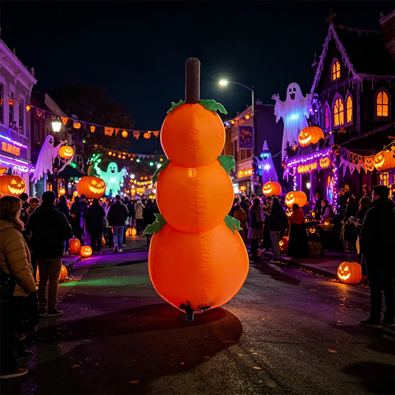 Halloween Inflatable Pumpkin Model Suitable for Outdoor Activities, Holiday Parties, Garden and Yard Decorations, Indoor and Outdoor Use, Equipped with Led Lights and Fan Accessories
