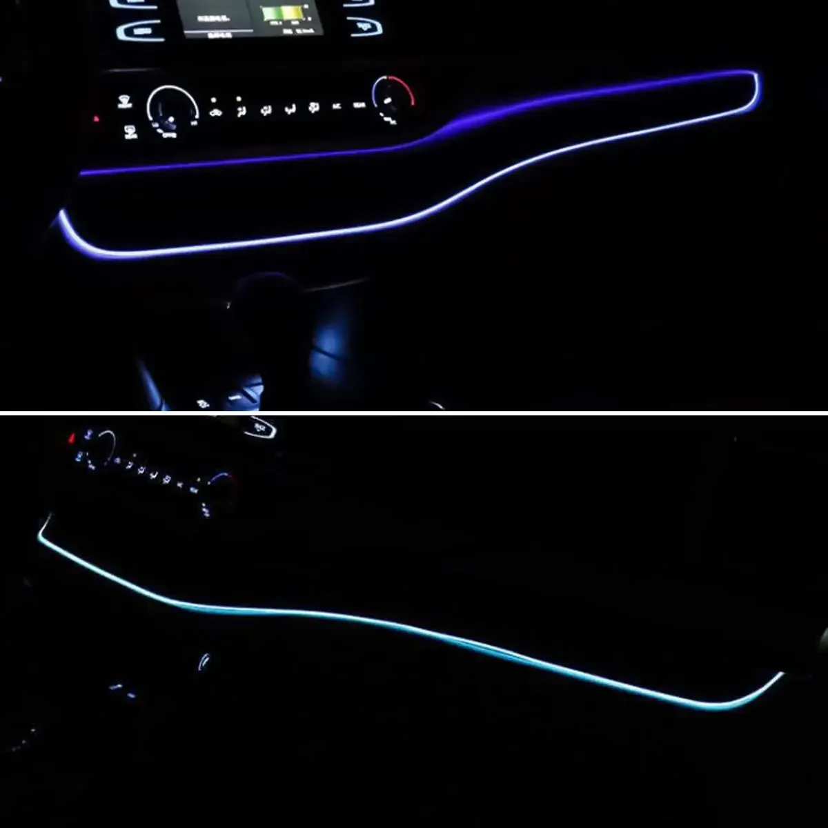 12V For Toyota Highlander 2015 2016 2017 Blue LED Backlight Car Dashboard LED Light Strip Dash Board Gap Atmosphere Lamp