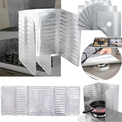 접이식 알루미늄 가스레인지 배플 플레이트 프라이팬 기름 튀김 방지 스크린 스토브 버너 커버-가스레인지 보호대 접이식 알루미늄 가스레인지 배플 플레이트 프라이팬 기름 튀김 방지 스크린 스토브 버너 커버-가스레인지 보호대