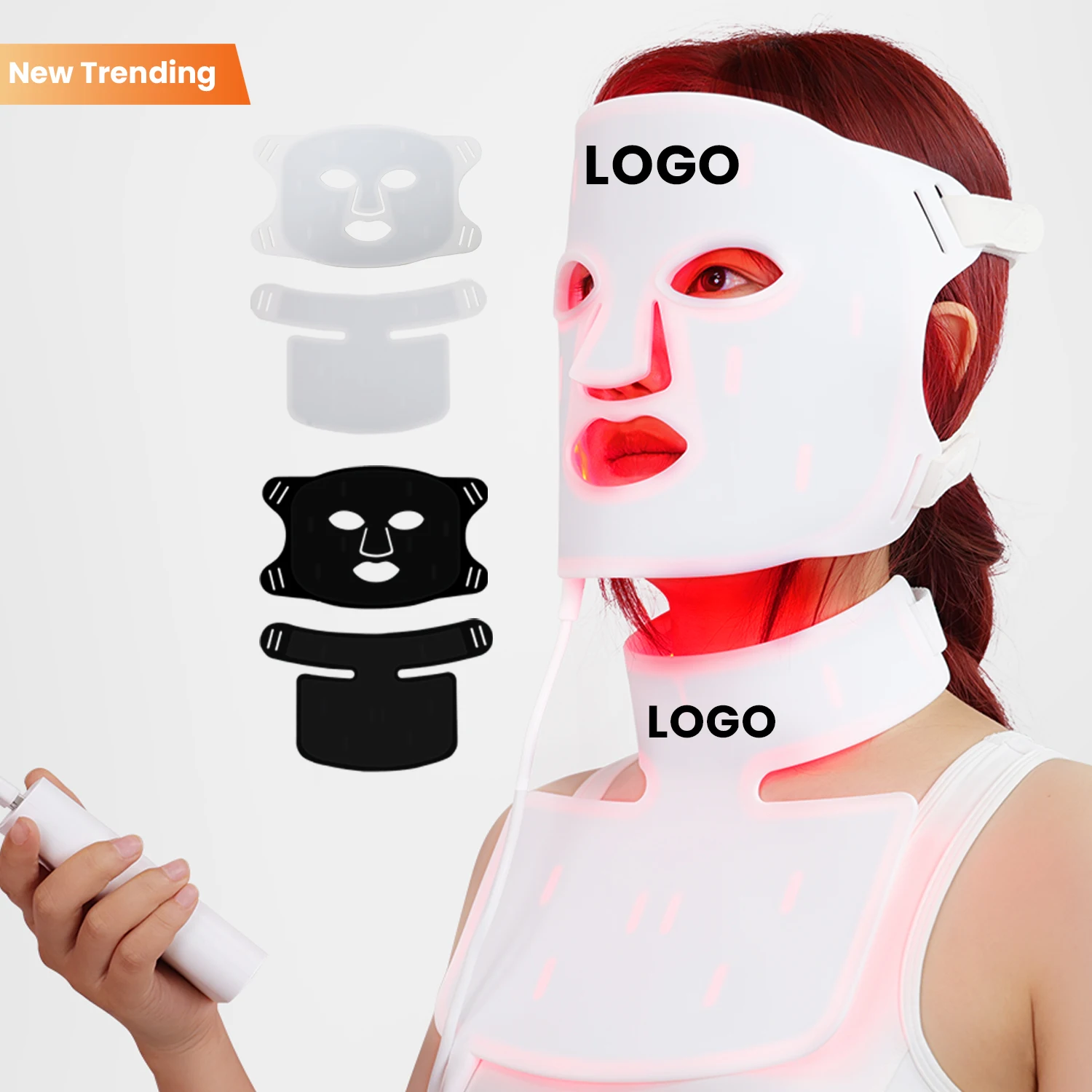 High Quality Skin Care Silicone Face and Neck Led Light Therapy Masks Facial Infrared 510k Red Light Therapy for Face