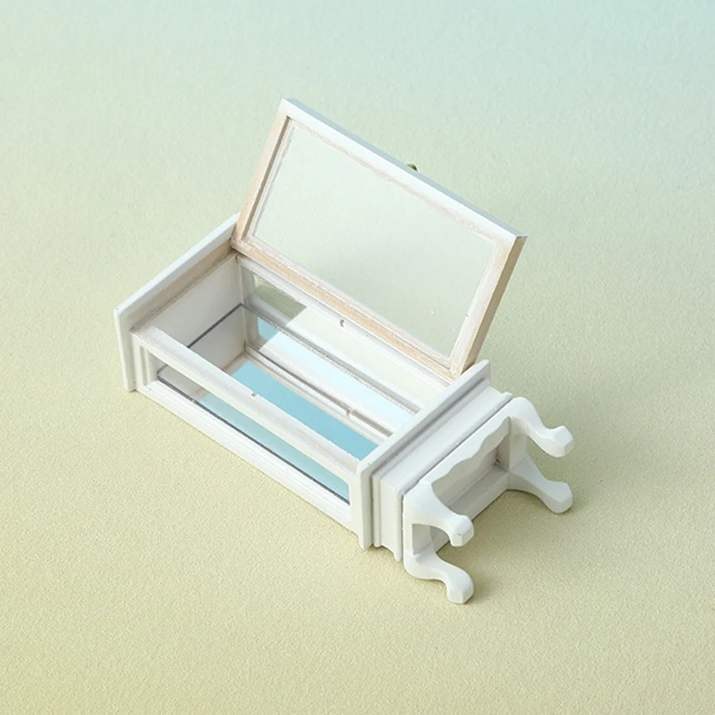 

Миниатюрный шкаф-витрина для кукольного домика, мини-шкаф для хранения, чистая белая деревянная книжная полка, мини-декор мебели для дома