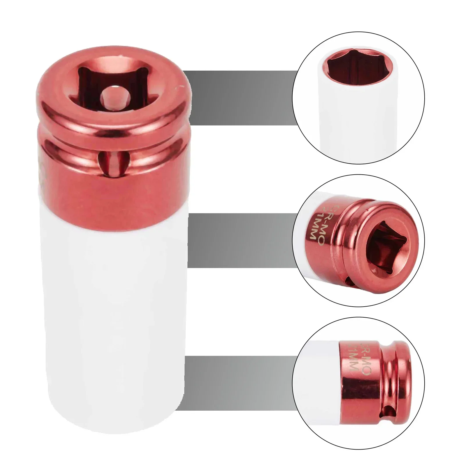 17/19/21Mm Band Hex Socket Kleurrijke Mouw Band Bescherming Mouw Diep Impact Moer Sokken 1/2 Inch Stoomaansluiting Gereedschapskist